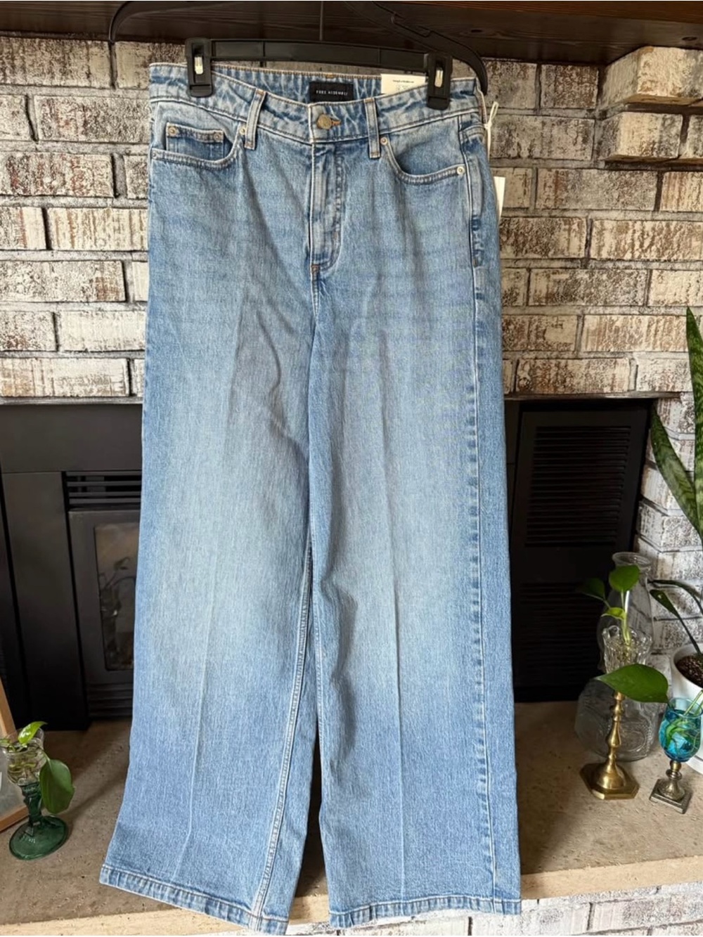 Light Wash High-Rise Wide-Leg Jeans